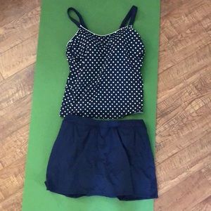 Lands End Tankini swim top and swim skirt